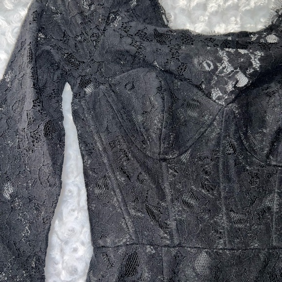 BCBG MaxAzria Black Lace Arlena Mini Dress Size 0 - Picture 5 of 8